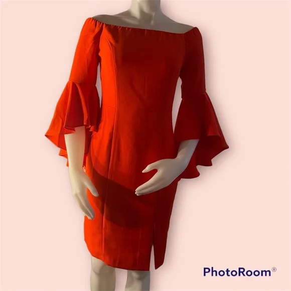 open lace back dress Orange Shirt Dress with Tie Front main image 0